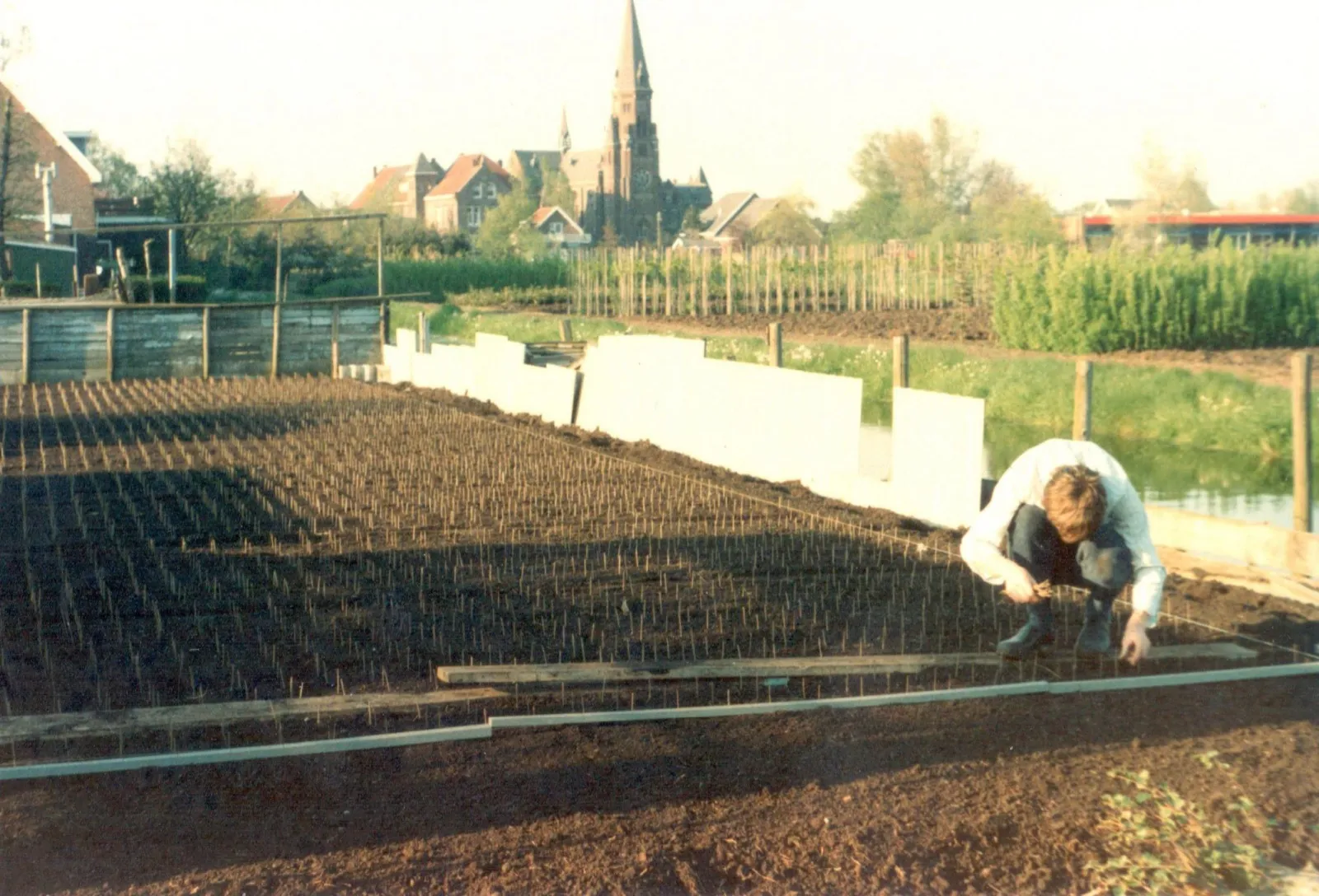 Historisch beeld van werk op de oude kwekerij